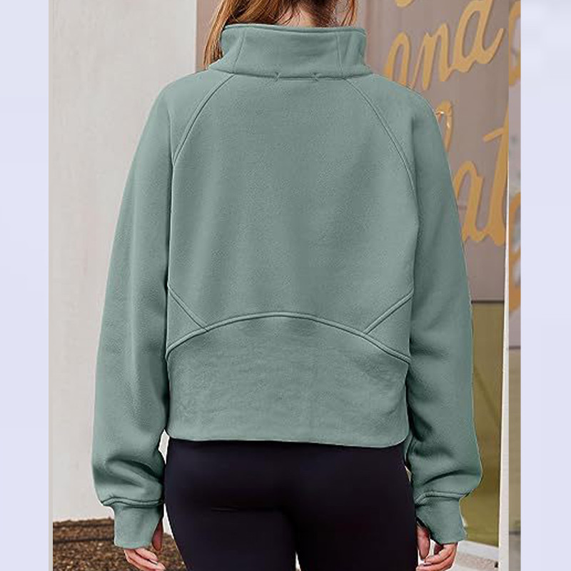 Φθινοπωρινά αθλητικά κομψά νεανικά γυναικεία φούτερ με κουκούλα, όλα ταιριάζουν, ουδέτερα μονόχρωμα μπλουζάκια με μακρυμάνικο γιακά με τσέπη
