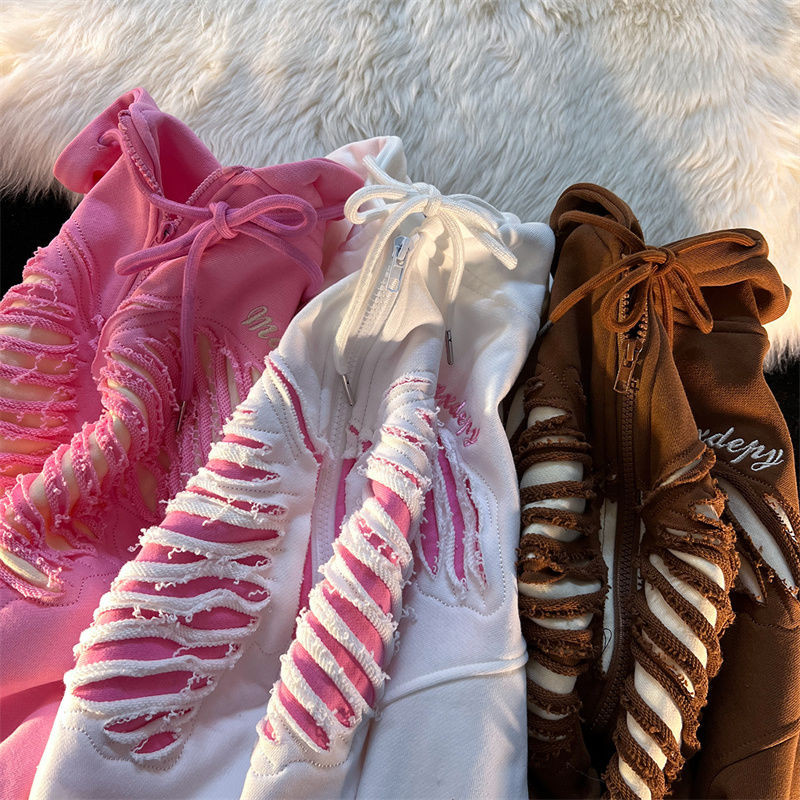 Deeptown Y2k Zip Up Pink Hoodies Γυναικεία Grunge Αισθητική υπερμεγέθη φούτερ Harajuku Κορεατική μόδα Streetwear Γυναικεία πανκ