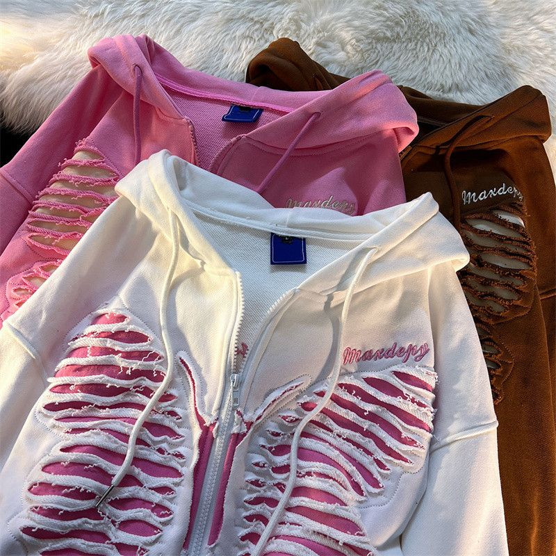 Deeptown Y2k Zip Up Pink Hoodies Γυναικεία Grunge Αισθητική υπερμεγέθη φούτερ Harajuku Κορεατική μόδα Streetwear Γυναικεία πανκ