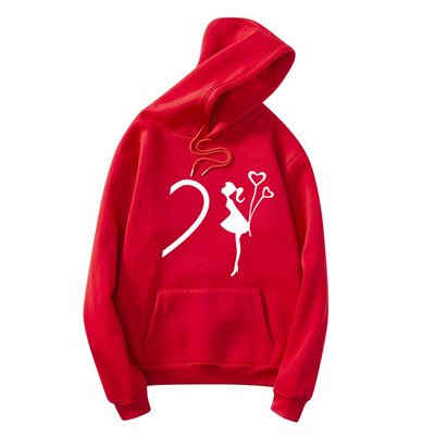 Φούτερ για γυναίκες για ζευγάρια Φούτερ σε σχήμα καρδιάς Sudaderas De Mujer Φούτερ με φούτερ σε σχήμα καρδιάς