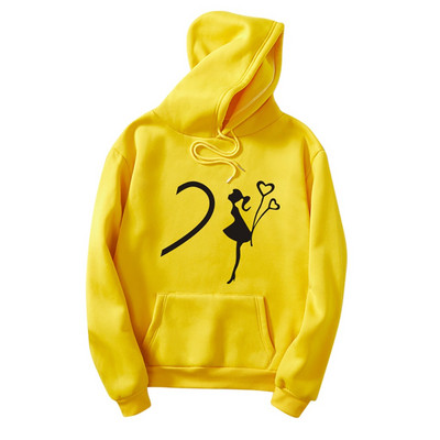 Φούτερ για γυναίκες για ζευγάρια Φούτερ σε σχήμα καρδιάς Sudaderas De Mujer Φούτερ με φούτερ σε σχήμα καρδιάς