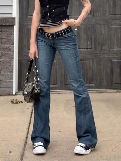 Sve sezone Vintage Flare Jeans Ženska ulična odjeća visokog struka Chic Ležerne Y2K traper hlače Ženske uske hlače u korejskom stilu Harajuku