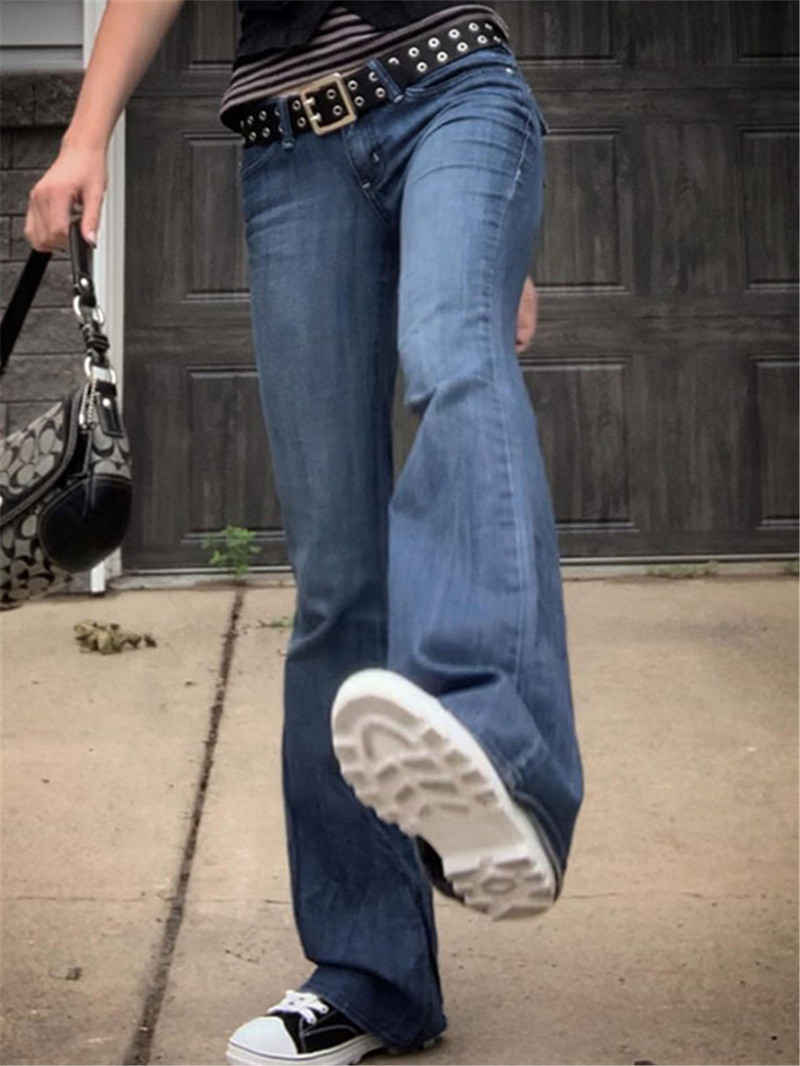 Sve sezone Vintage Flare Jeans Ženska ulična odjeća visokog struka Chic Ležerne Y2K traper hlače Ženske uske hlače u korejskom stilu Harajuku