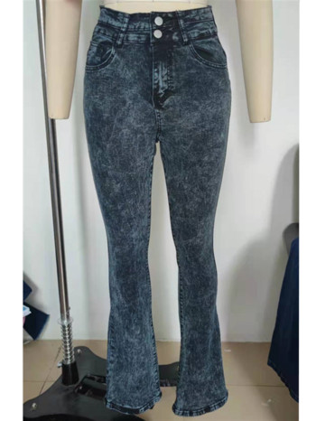 Γυναικεία Vintage Ψηλόμεση Flare Jeans Casual Τζιν Παντελόνι Γυναικεία Σέξι Μόδα Stretch Παντελόνι τσέπης Φαρδύ πόδι μαύρο τζιν Φθινοπωρινό