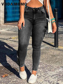 Άνοιξη Καλοκαίρι ψηλόμεσο τζιν Γυναικεία μόδα Skinny μολύβι Γυναικεία τζιν casual φερμουάρ τσέπη Τζιν παντελόνι Vintage streetwear