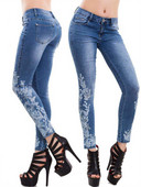 Υπερμεγέθη S/5XL Κεντητό Τζιν Γυναικείο Ελαστικό Flower Jeans Γυναικείο Slim Stretch τζιν παντελόνι μοτίβο Jean Pantalon Femme