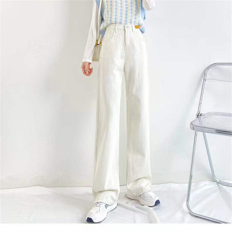 Proljeće jesen ženske poderane traperice visokog struka široke ravne hlače hlače širokih nogavica ženske traperice Y2K high street traperice za žene