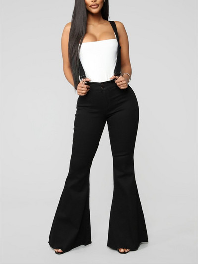Γυναικεία Vintage Skinny Spaghetti Jumpsuits Flare Jeans Suspender Τζιν Παντελόνι Παντελόνι Φαρδιά Κουδούνι 3XL