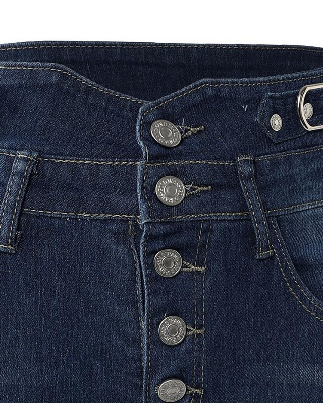 Ψηλόμεσο γυναικείο παντελόνι 2022 Τζιν τζιν με κουμπιά ντεκόρ Πλυμένο στενό, καθημερινό τζιν παντός φθινοπώρου