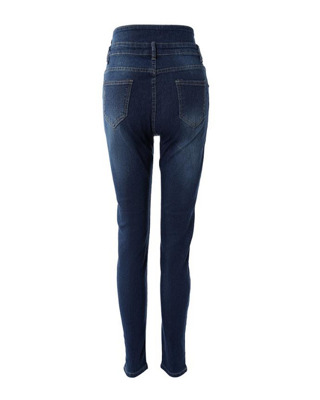 Ψηλόμεσο γυναικείο παντελόνι 2022 Τζιν τζιν με κουμπιά ντεκόρ Πλυμένο στενό, καθημερινό τζιν παντός φθινοπώρου