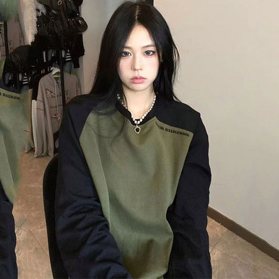 Deeptown Harajuku korejski stil Pulover Hoodie Prevelike modne majice Vintage Aesthetic Hoodie dugih rukava Ženska odjeća