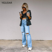 Γυναικείες Stretch Ripped ταλαιπωρημένα Skinny ψηλόμεσο τζιν παντελόνι τεμαχισμένο τζιν παντελόνι Slim jeggings γυναικεία ανοιξιάτικα φθινοπωρινά ρούχα