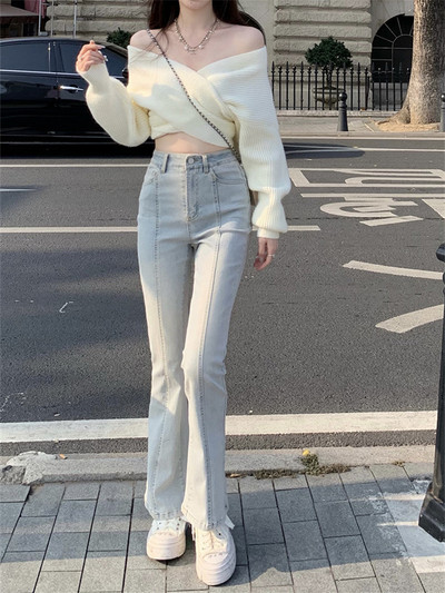 2022 Άνοιξη Καλοκαίρι Νέο Γυναικείο Stretch Slim τζιν Skinny ψηλόμεσο βαμβακερό τζιν παντελόνι μολύβι Γυναικείο μπλε ρετρό παντελόνι Γυναικείο