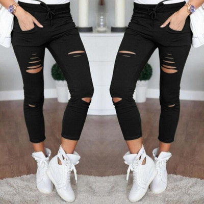 2023 New Ripped Jeans For Women Women New Ripped Trousers Stretch Pencil Pants Leggings Women Jean Casual Slim Ladies Jeans
