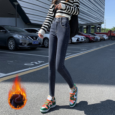 Teksad Naised Denimpüksid sinine värv kitsad kõrge elastsed pehmed korea moepüksid naiste pliiatsipüksid Donna suvi sügis