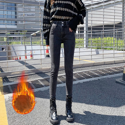 Teksad Naised Denimpüksid sinine värv kitsad kõrge elastsed pehmed korea moepüksid naiste pliiatsipüksid Donna suvi sügis