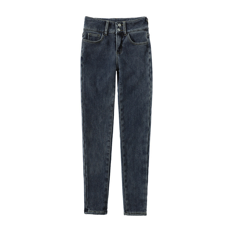 Teksad Naised Denimpüksid sinine värv kitsad kõrge elastsed pehmed korea moepüksid naiste pliiatsipüksid Donna suvi sügis