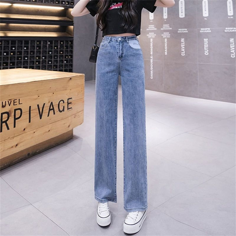 2023 Ženske traperice visokog struka širokih nogavica pamučne traperice ulična odjeća retro moda Harajuku ravne hlače ženska odjeća