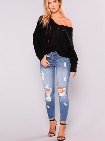 Oversize Jeans Woman Skinny Denim Pencil Τζιν Γυναικεία τσέπες στη μέση της μέσης Casual παντελόνι Γυναικείο ελαστικό γυναικείο παντελόνι Τζιν παντελόνι