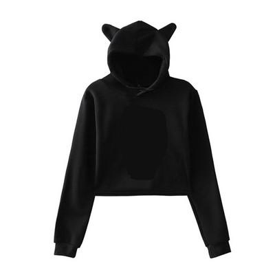 Madingas apkarpytas džemperis Pasiklydęs vaikams Harajuku ilgomis rankovėmis trumpas megztinis K-pop moterų gerbėjų hiphopo laisvalaikio džemperis, plonas ir prigludęs paltas