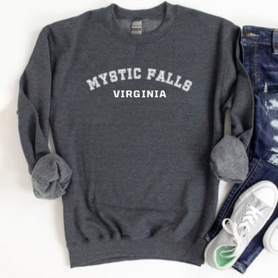 Φούτερ ρετρό Mystic Falls Virginia The Vampire Diaries Hoodie Vintage Salvatore Crewneck Φούτερ TVD Vampire Fan