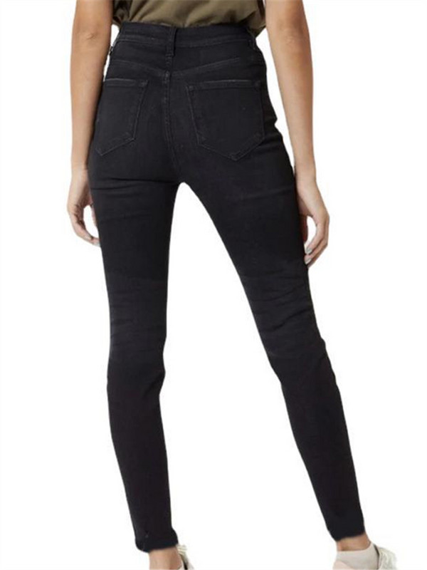 Γυναικείο τζιν Street Trend Μονόχρωμο μονόχρωμο ψηλόμεσο τζιν παντελόνι που διαμορφώνει ψηλόμεσο τζιν Γυναικεία vintage τζιν