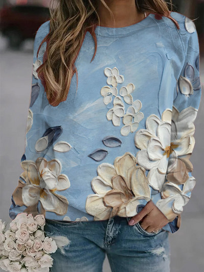 Γυναικεία φούτερ με 3D printneck, πουλόβερ χωρίς κουκούλα, Casual, Trend, Y2K, Φθινόπωρο, Καλοκαίρι, 2023