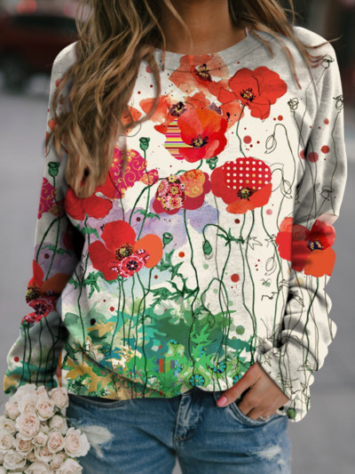 Γυναικεία φούτερ με 3D printneck, πουλόβερ χωρίς κουκούλα, Casual, Trend, Y2K, Φθινόπωρο, Καλοκαίρι, 2023