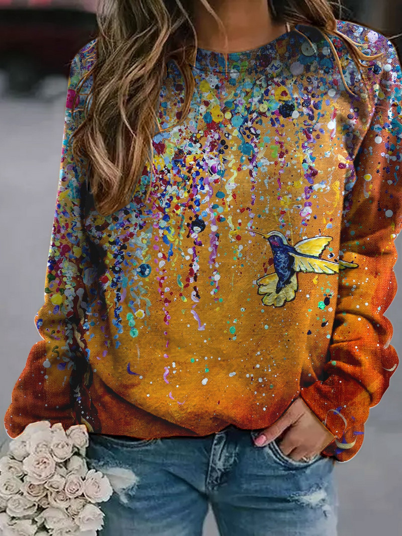 Γυναικεία φούτερ με 3D printneck, πουλόβερ χωρίς κουκούλα, Casual, Trend, Y2K, Φθινόπωρο, Καλοκαίρι, 2023