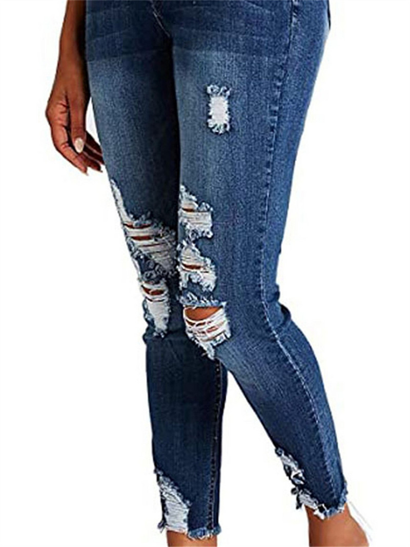 2023. aasta pliiatsiga teksapüksid, naiste lõhestatud, õhuke, kõrge vöökohaga vanaaegne tänavariietus vabaaja mood, veniv sinised teksad naiste pükstele