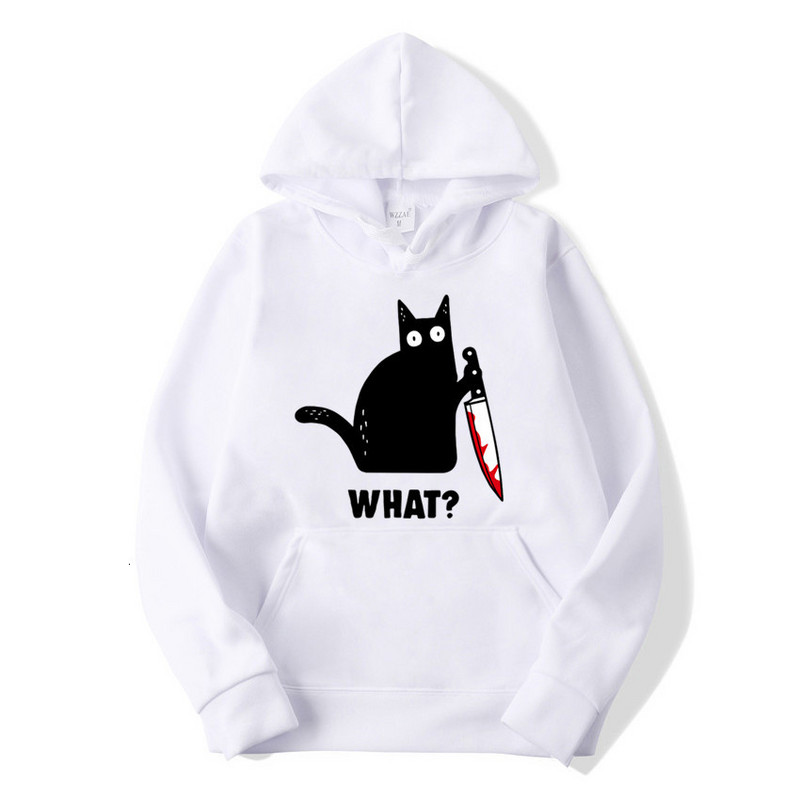 Αστεία χιπ χοπ φούτερ Ρούχα Streetwear Hoodies CAT WHAT Μεγάλες κουκούλες για γυναικεία ρούχα Ροζ εκτύπωση Harajuku