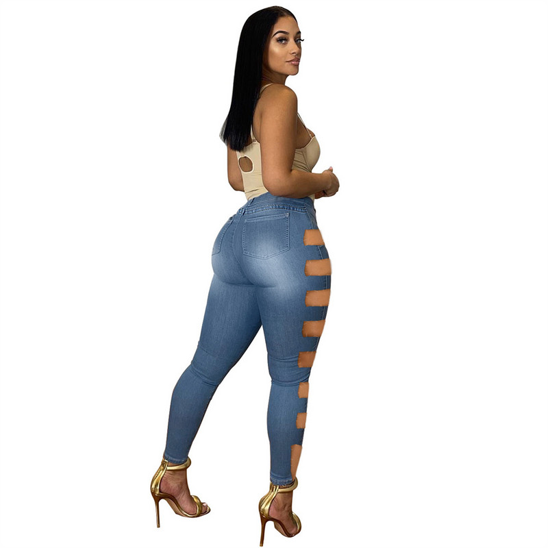 Proljeće i jesen 2022. Ženske traperice Pencil hlače visokog struka Traperice europske/američke kargo hlače Poderane traperice za žene