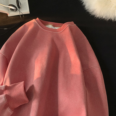 Ρετρό Y2K Γυναικείες μπλούζες πλυμένες με στρογγυλή λαιμόκοψη μονόχρωμες φαρδιά streetwear Hoodies Harajuku Unisex ρούχα Γυναικεία πουλόβερ