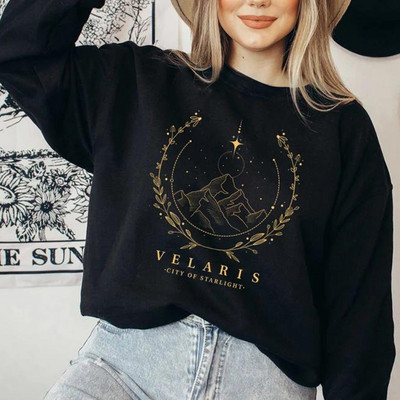 Velaris majica s kapuljačom The Night Court Hoodies Court of Thorns and Roses Sweatshirt Ženska majica s kapuljačom SJM Puloveri City of Starlight Top