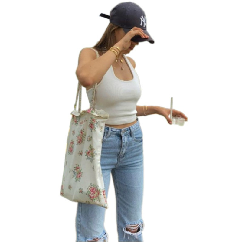 Ženske poderane lepršave traperice visokog struka široke traper hlače Lady Causal Hlače na zvonce Vintage Streetwear Hlače širokih nogavica s rupama