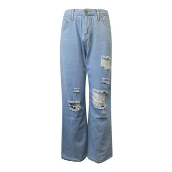 Γυναικεία Ψηλόμεση Distressed Flare Jeans Ripped Hole Denim Παντελόνι Γυναικεία Ρούχα Δωρεάν αποστολή Trend Hip Hop Loose Jeans Y2k