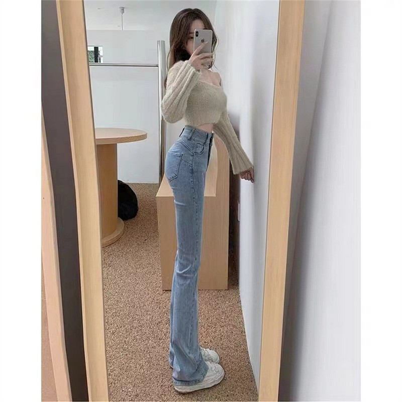 Široke traperice niskog struka Široke udobne traperice za žene Hlače 2022. Elastične modne traper hlače u bojfriend stilu