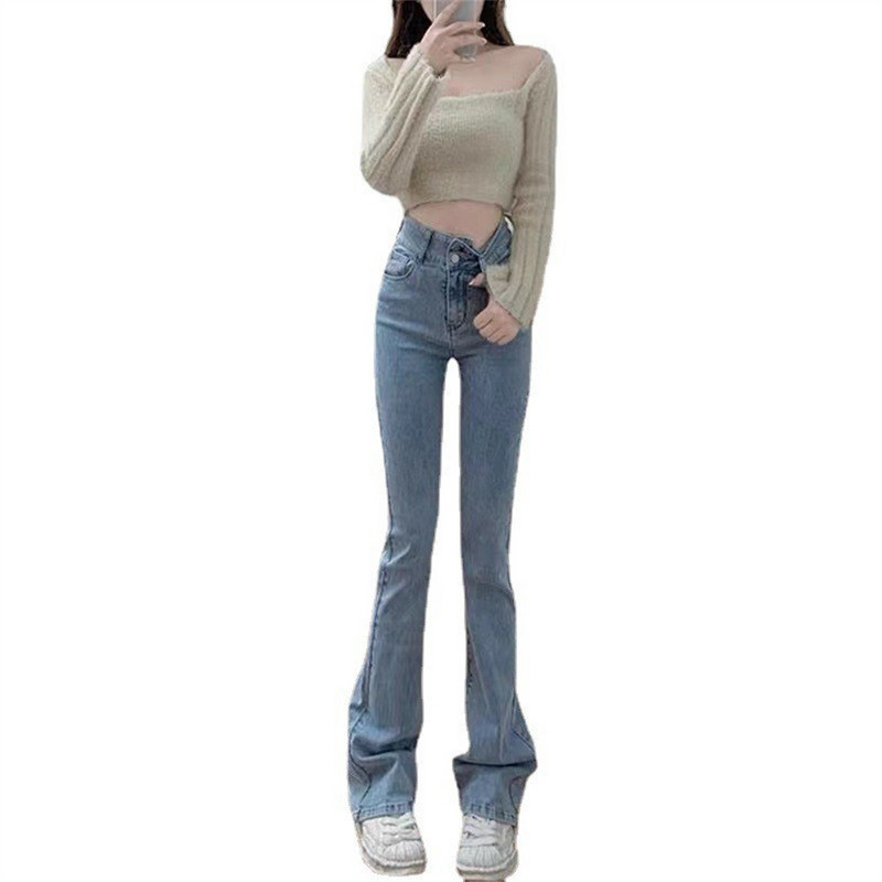 Široke traperice niskog struka Široke udobne traperice za žene Hlače 2022. Elastične modne traper hlače u bojfriend stilu