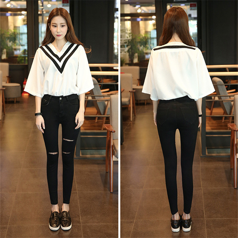 2023 Ženske traperice crne traperice visokog struka traperice Boyfriend traperice ženske vintage djevojke s rupama uske poderane traper hlače olovka