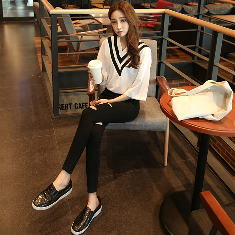 2023 Ženske traperice crne traperice visokog struka traperice Boyfriend traperice ženske vintage djevojke s rupama uske poderane traper hlače olovka