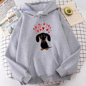 Taks Südamega Pusad Naine Armas multikas koer Kapuutsiga Suuremõõtmeline Unisex Hoodie Pusa vabaaja topid Talveriided naistele