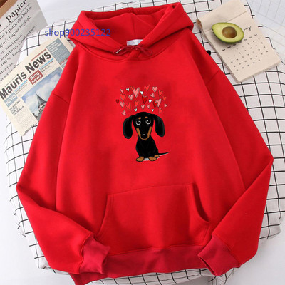 Taks Südamega Pusad Naine Armas multikas koer Kapuutsiga Suuremõõtmeline Unisex Hoodie Pusa vabaaja topid Talveriided naistele