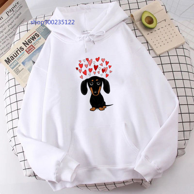 Taks Südamega Pusad Naine Armas multikas koer Kapuutsiga Suuremõõtmeline Unisex Hoodie Pusa vabaaja topid Talveriided naistele