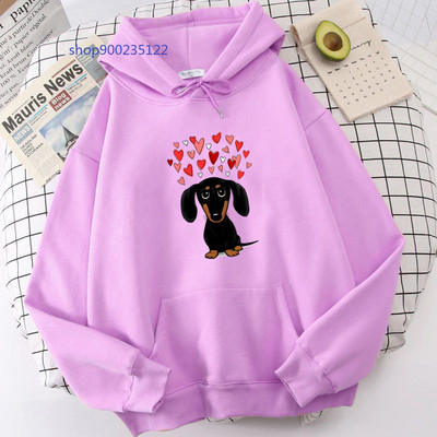Taks Südamega Pusad Naine Armas multikas koer Kapuutsiga Suuremõõtmeline Unisex Hoodie Pusa vabaaja topid Talveriided naistele
