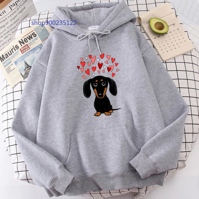 Taks Südamega Pusad Naine Armas multikas koer Kapuutsiga Suuremõõtmeline Unisex Hoodie Pusa vabaaja topid Talveriided naistele