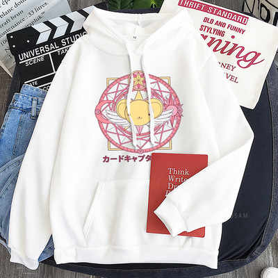 Manga Sakura Card Captor Cartoon Hoodies Γυναικεία Anime Χαριτωμένα γυναικεία ρούχα Keroberos Kawaii Υπερμεγέθη Φούτερ Harajuku