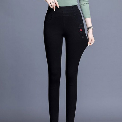 2023 Νέα τάση μόδας για το φθινόπωρο και το χειμώνα. Ελαστική τσέπη ψηλόμεσο πάνελ oversize Skinny casual ευέλικτο γυναικείο τζιν ποδιών