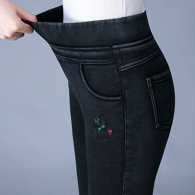 2023 Νέα τάση μόδας για το φθινόπωρο και το χειμώνα. Ελαστική τσέπη ψηλόμεσο πάνελ oversize Skinny casual ευέλικτο γυναικείο τζιν ποδιών