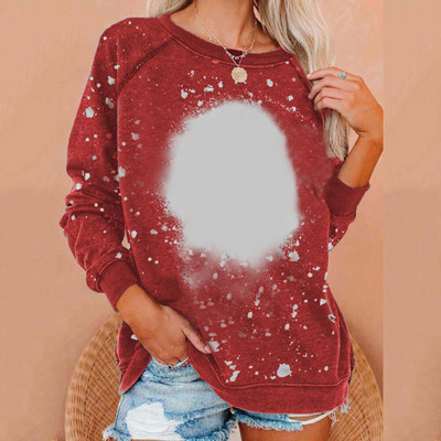 Sublimation Blank μακρυμάνικο μπλουζάκι Γυναικείο φούτερ Φαρδιά σέξι ρούχα πουλόβερ με λαιμόκοψη για προσαρμοσμένη εκτύπωση Εικόνα λογότυπου