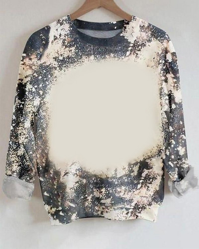 Sublimation Blank μακρυμάνικο μπλουζάκι Γυναικείο φούτερ Φαρδιά σέξι ρούχα πουλόβερ με λαιμόκοψη για προσαρμοσμένη εκτύπωση Εικόνα λογότυπου